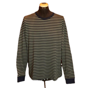 SONOMA Men’s Army Green & Black Striped Long Sleeve T-Shirt Size XL